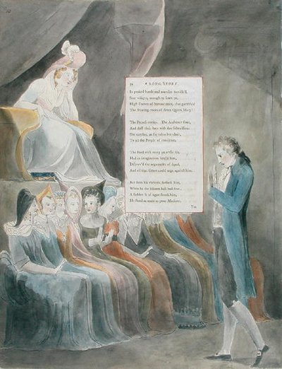 Design 32 per A Long Story in The Poems of Thomas Gray, pubblicato 1797-98 da William Blake
